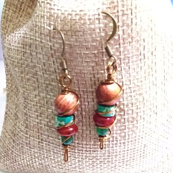 ๐๐๐ 3/$25!!! Wire Wrapped Fall Earrings - Short Stack - Lightweight + Unique - Picture 5 of 8